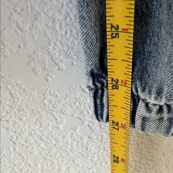 AMERICAN EAGLE Women’s Washed Blue Denim Joggers 97% Cotton Pockets Size 0 - Picture 11 of 15